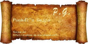 Puskás Gejza névjegykártya