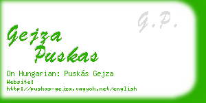 gejza puskas business card